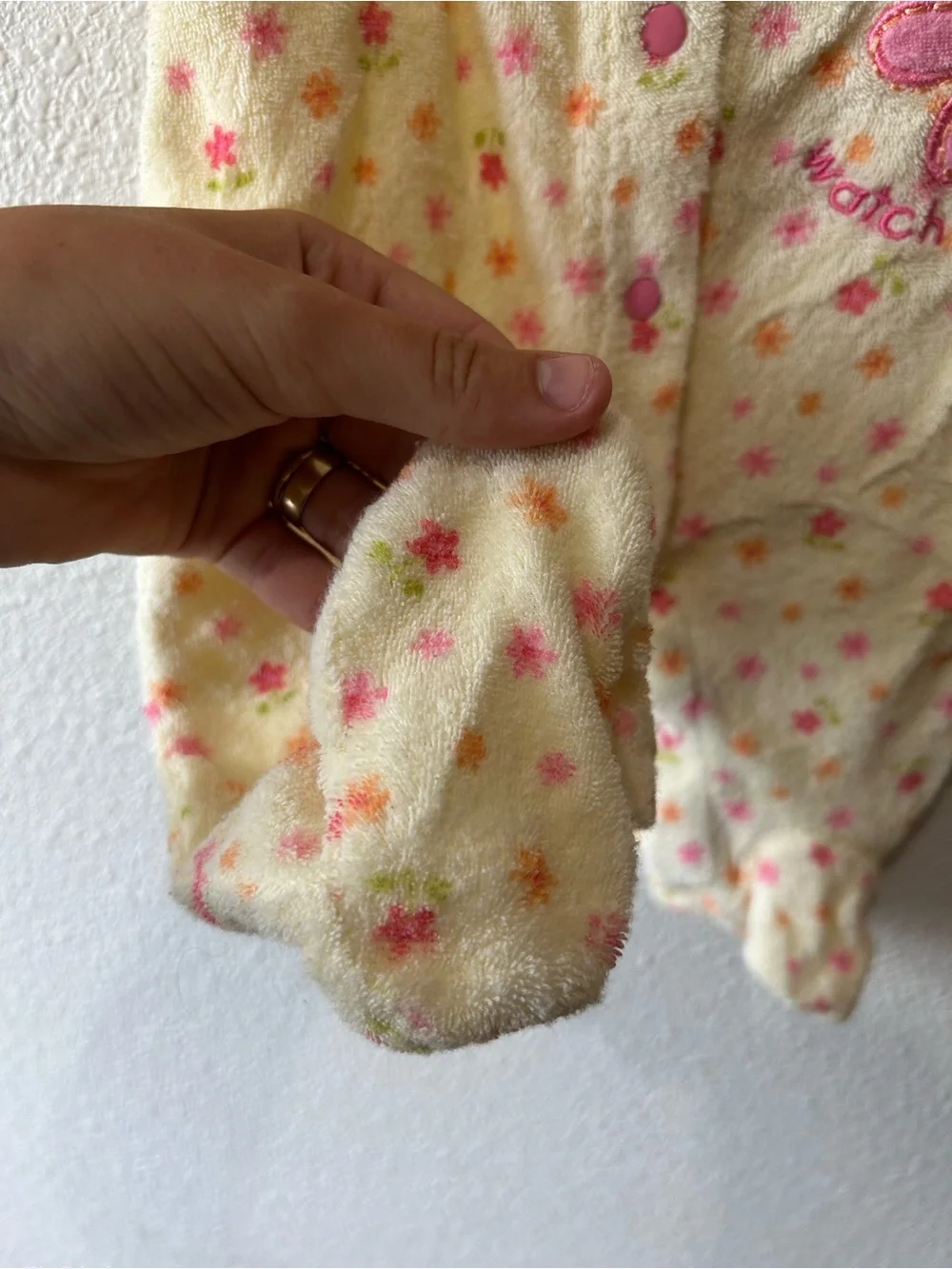 Vintage Carters Floral Footed One-Piece